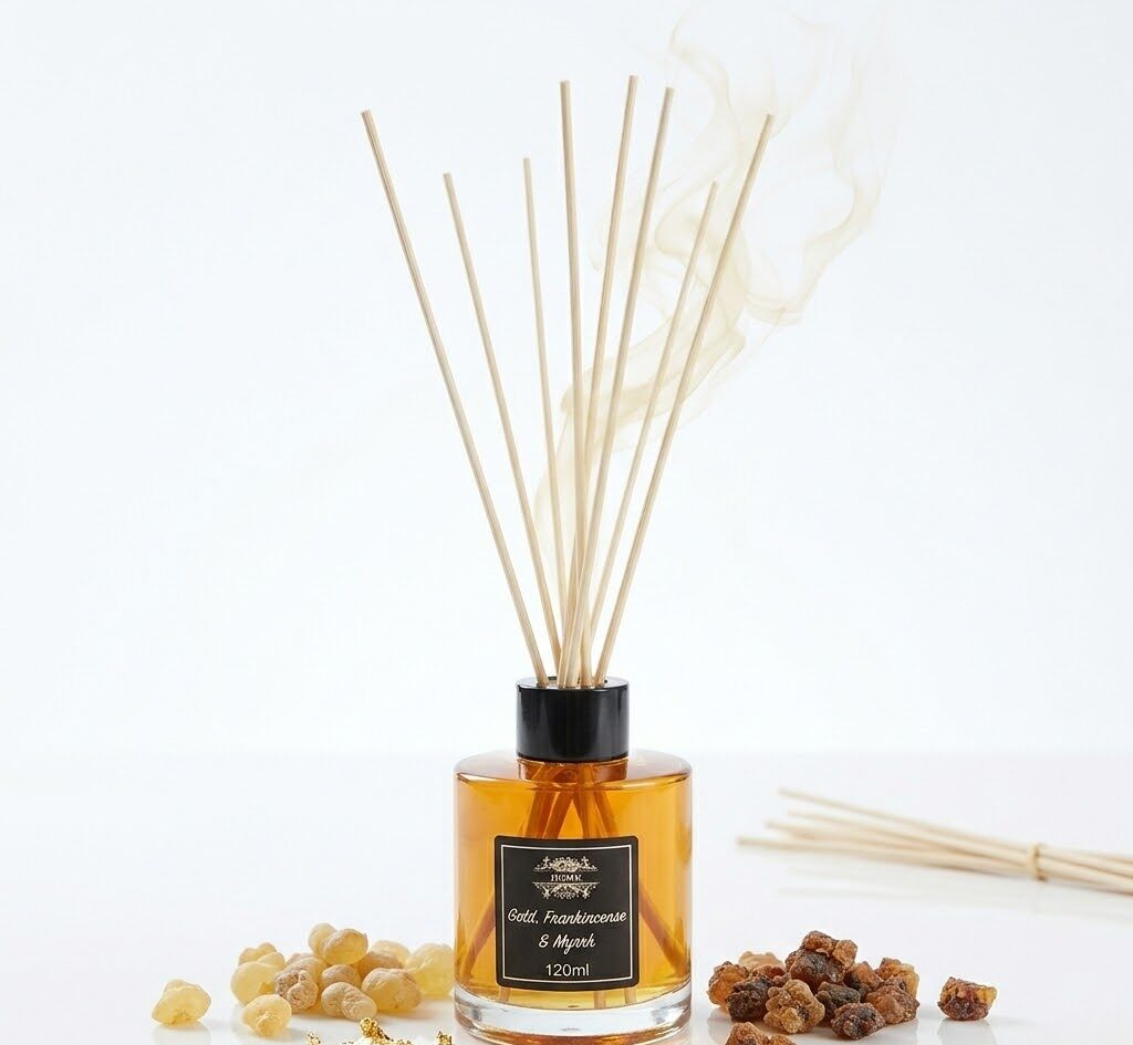 unnamed (16) 120ml Reed Diffuser - Gold, Frankincense & Myrrh - Image 1