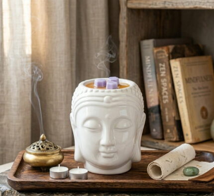 Buddah Head Oil Burner - White