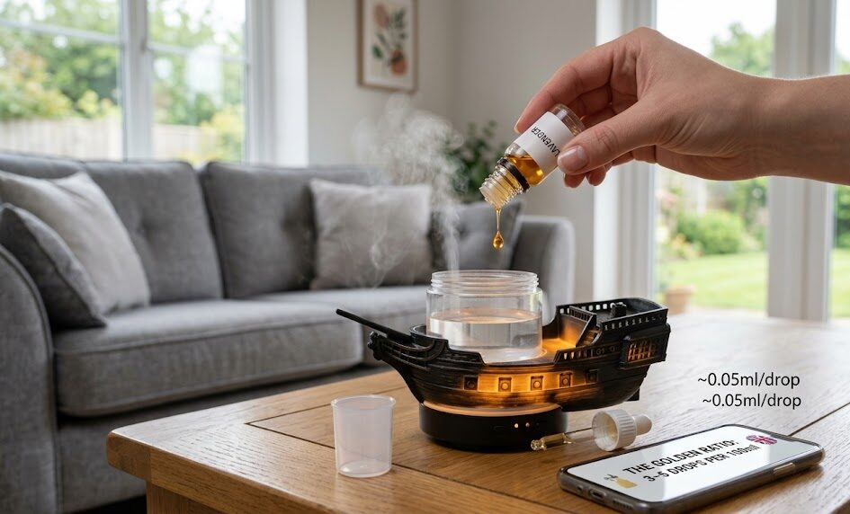 How many drops of essential oil in diffuser